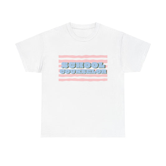 School Counselor Retro Stripe Unisex T-Shirt
