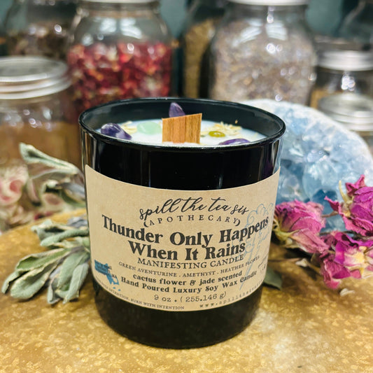 Thunder Only Happens When It Rains Candle | Aloe & Patchouli Manifestation Soy Candle