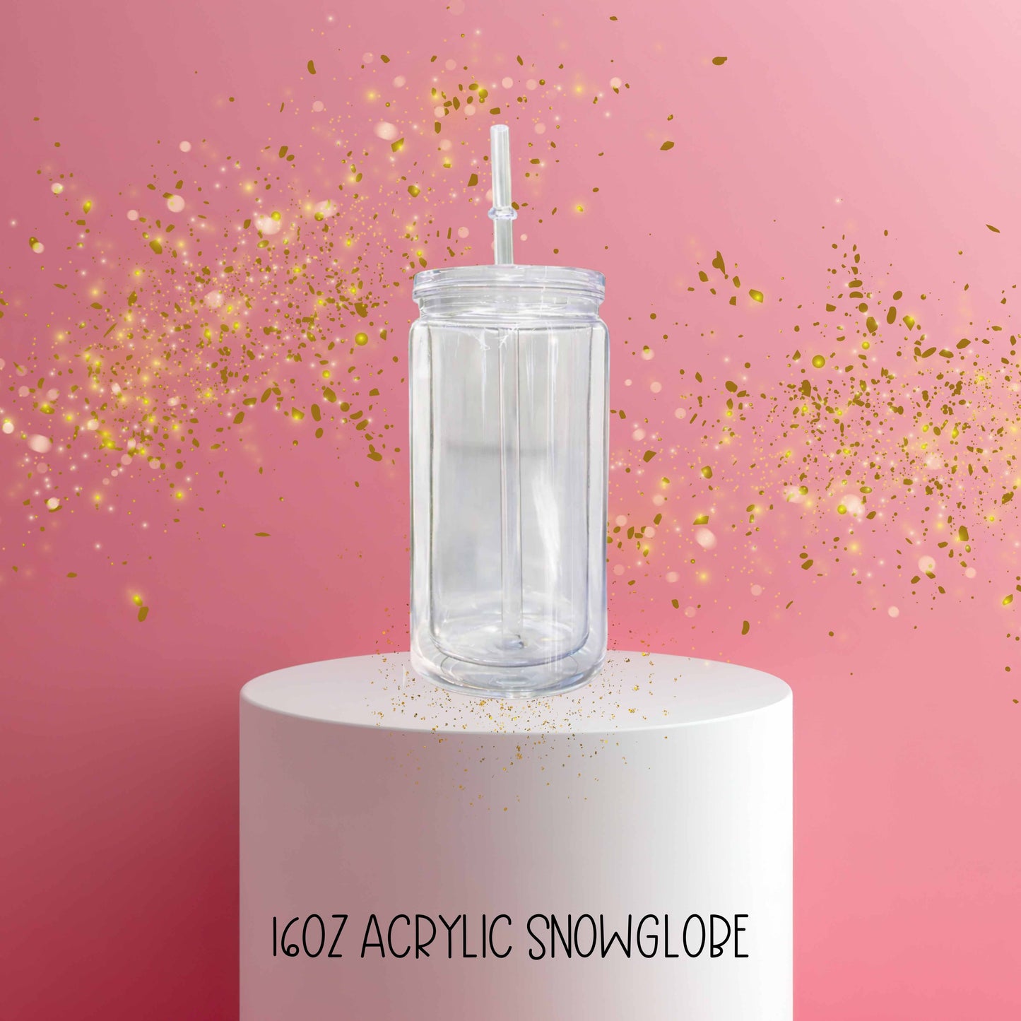 16oz Acrylic Snowglobe Tumbler (CUSTOM)