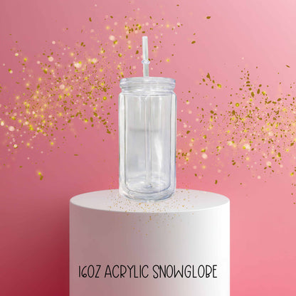 16oz Acrylic Snowglobe Tumbler (CUSTOM)