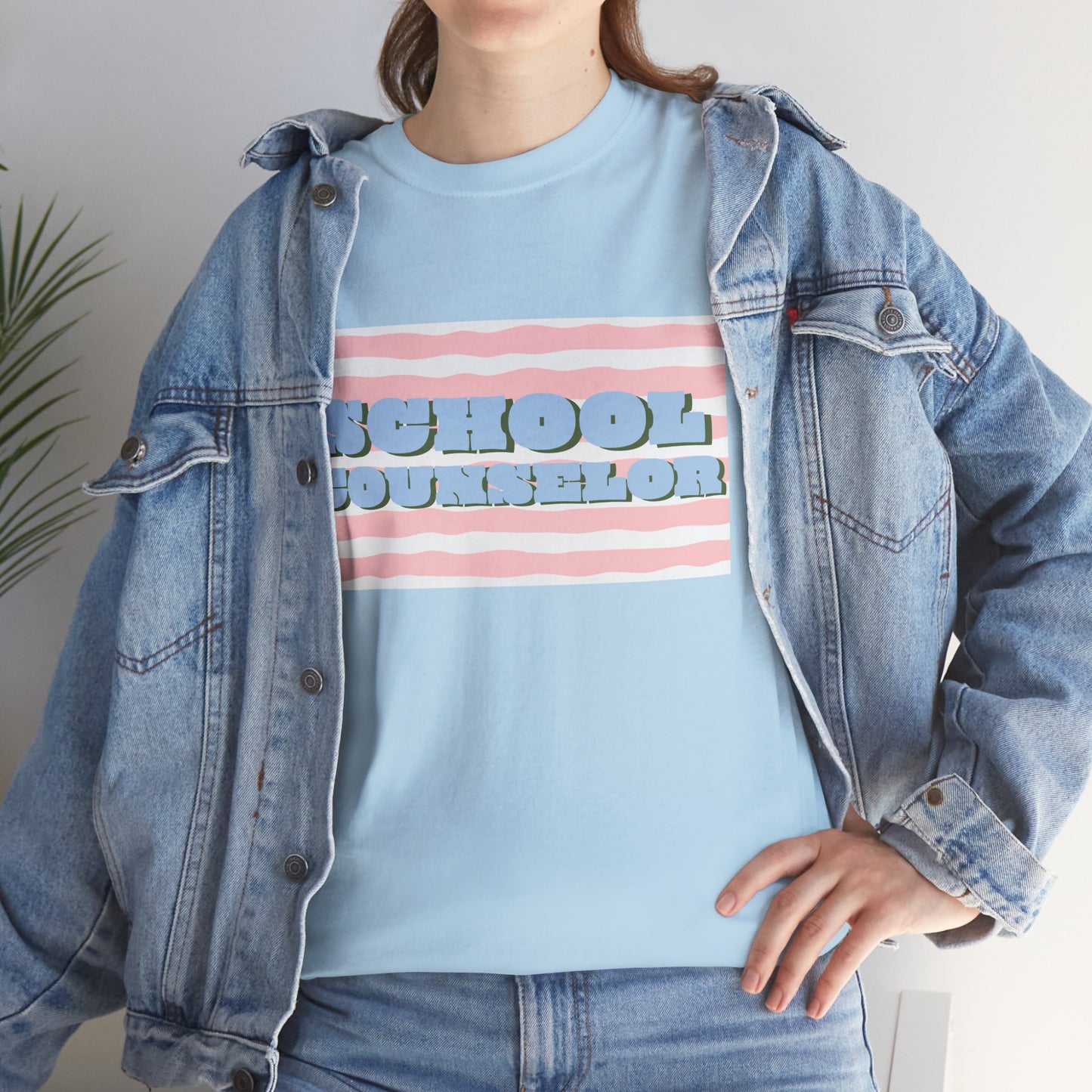 School Counselor Retro Stripe Unisex T-Shirt