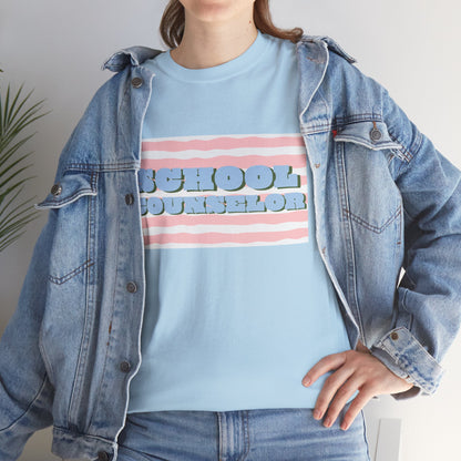 School Counselor Retro Stripe Unisex T-Shirt