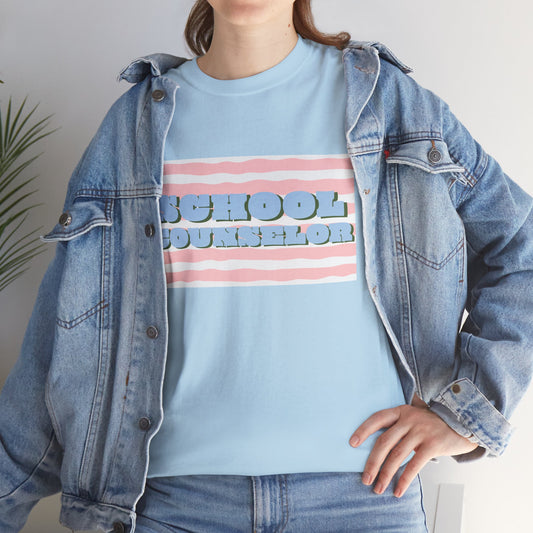 School Counselor Retro Stripe Unisex T-Shirt