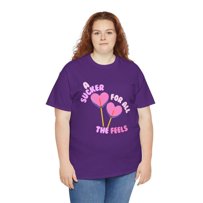 "A Sucker For All The Feels" Heart Lollipop Unisex T-Shirt