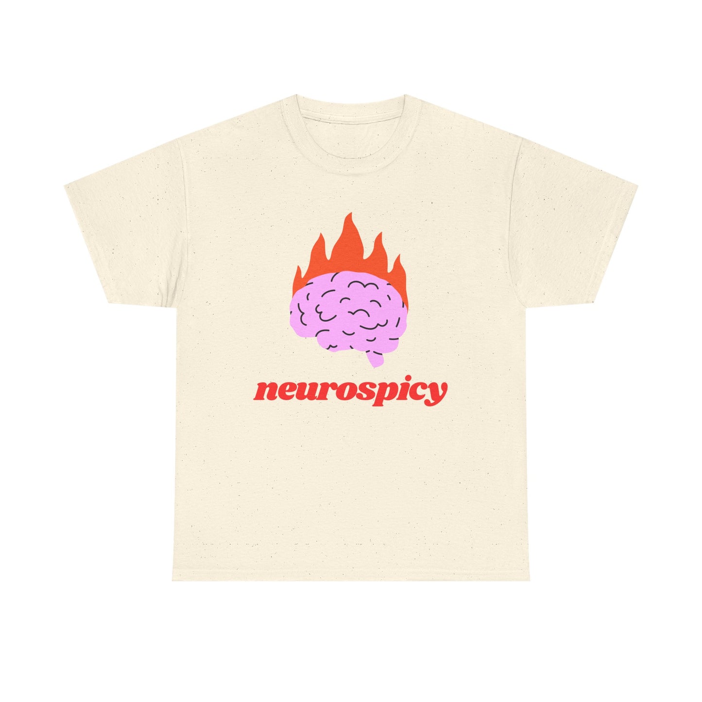 T-Shirt — 'neurospicy' Flaming Brain Graphic Tee