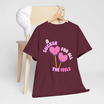 "A Sucker For All The Feels" Heart Lollipop Unisex T-Shirt