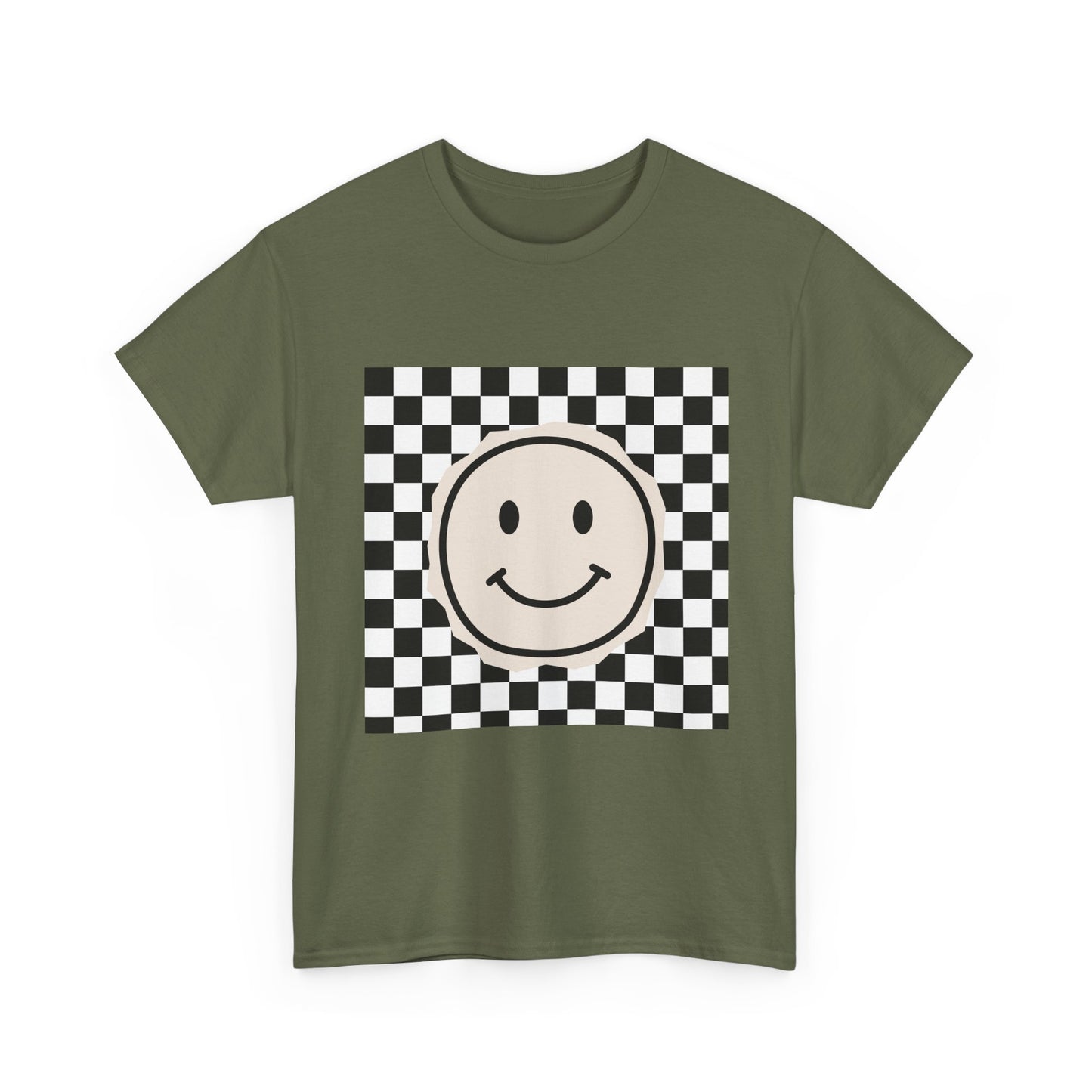 B&W Smiley Checkerboard Unisex T-Shirt