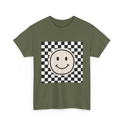 B&W Smiley Checkerboard Unisex T-Shirt