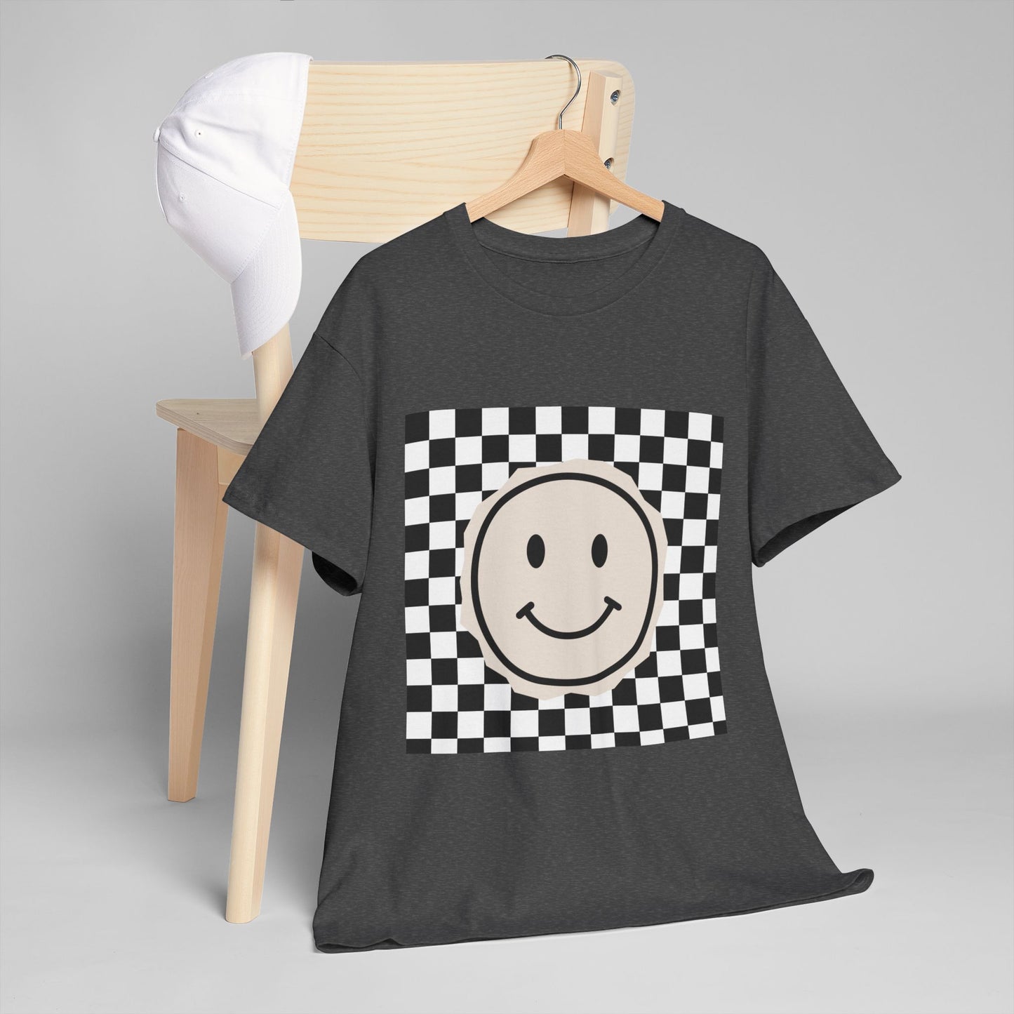 B&W Smiley Checkerboard Unisex T-Shirt