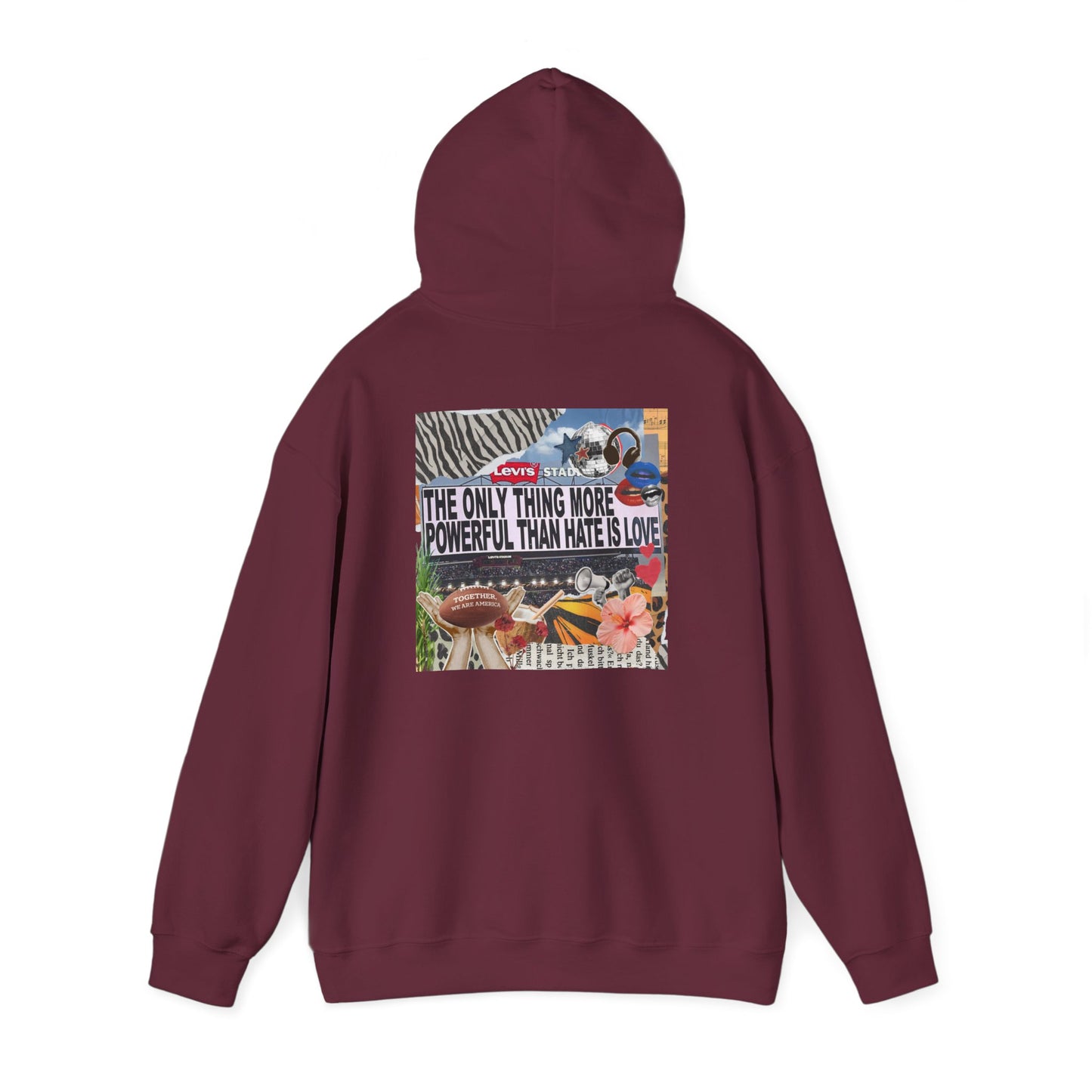 'The Only Thing More Powerful Than Hate Is Love' Back Print Hoodie
