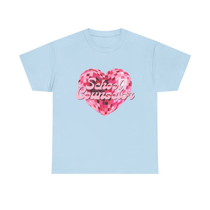 Pink Disco Heart School Counselor Unisex T-Shirt