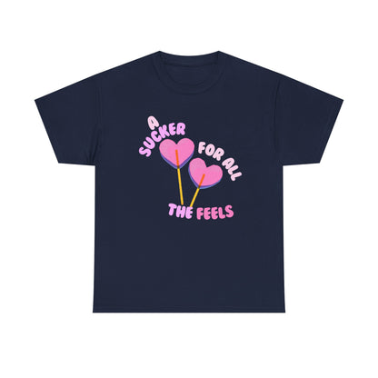 "A Sucker For All The Feels" Heart Lollipop Unisex T-Shirt