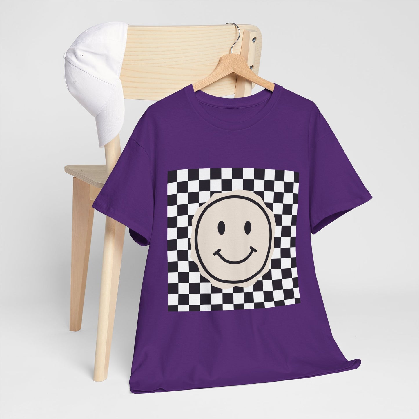 B&W Smiley Checkerboard Unisex T-Shirt