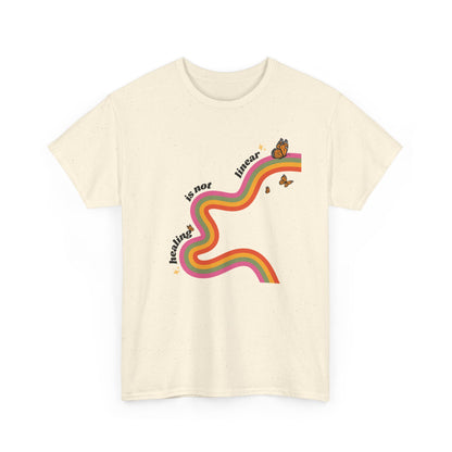 "Healing is not linear" Retro Rainbow Unisex T-Shirt
