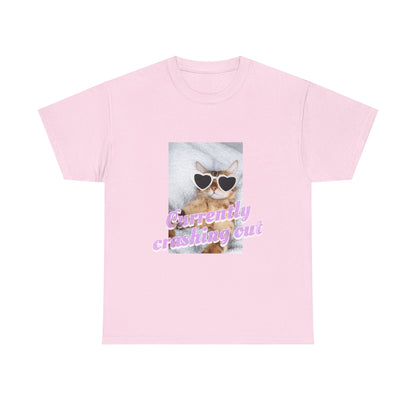 "Currently Crashing Out" Cat T-Shirt