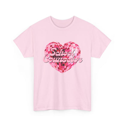 Pink Disco Heart School Counselor Unisex T-Shirt