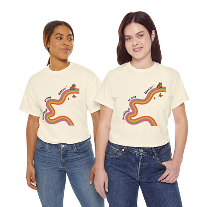 "Healing is not linear" Retro Rainbow Unisex T-Shirt