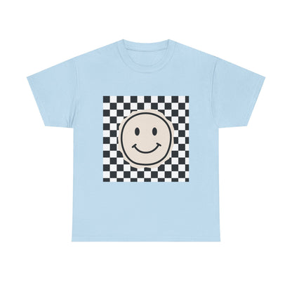 B&W Smiley Checkerboard Unisex T-Shirt