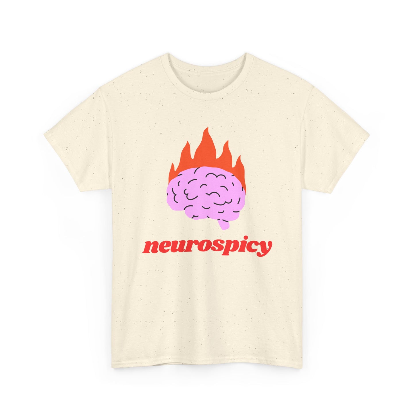 T-Shirt — 'neurospicy' Flaming Brain Graphic Tee