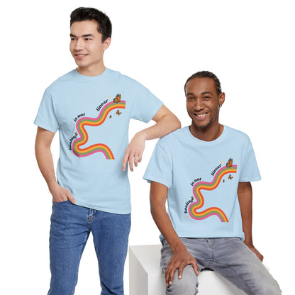 "Healing is not linear" Retro Rainbow Unisex T-Shirt