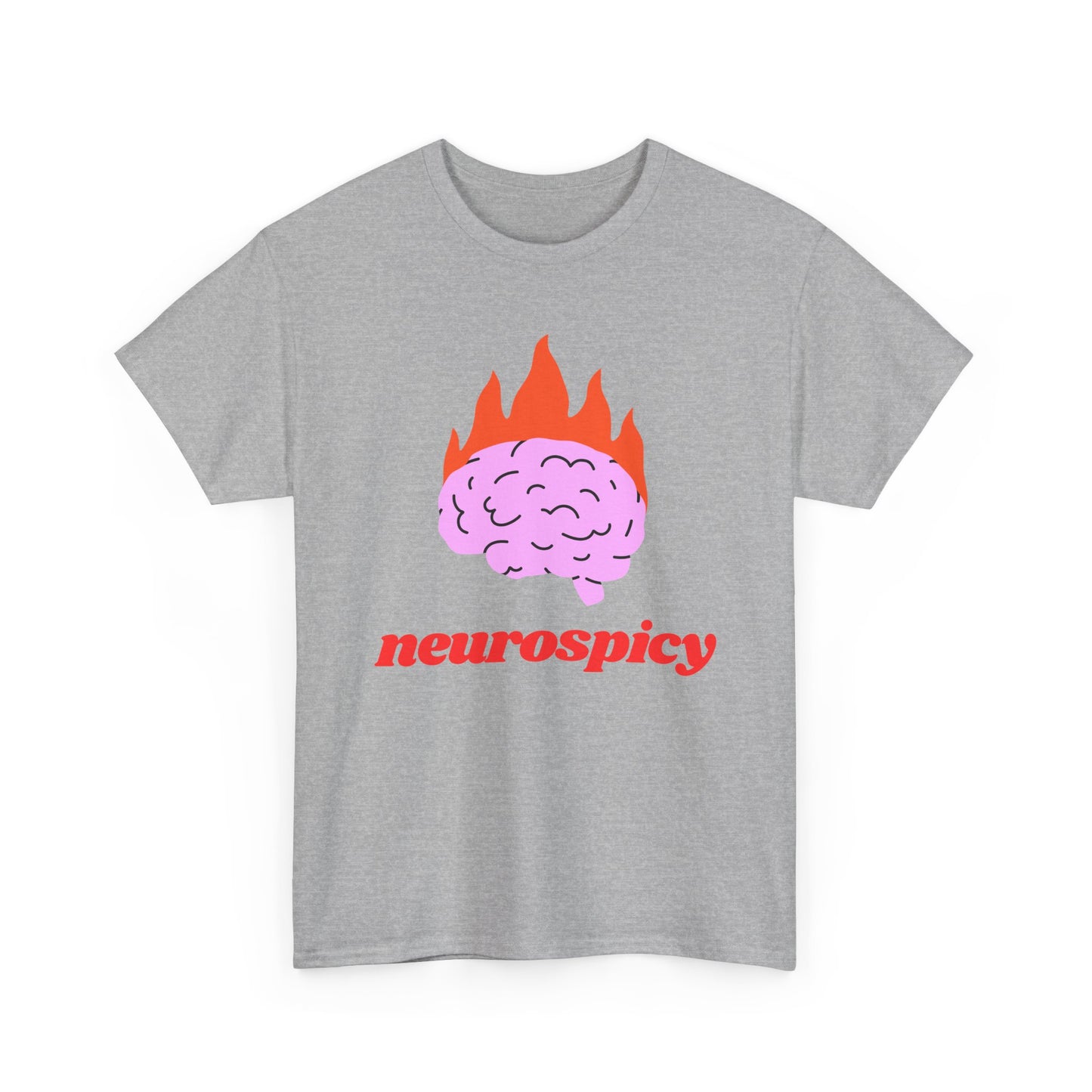 T-Shirt — 'neurospicy' Flaming Brain Graphic Tee
