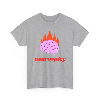 T-Shirt — 'neurospicy' Flaming Brain Graphic Tee