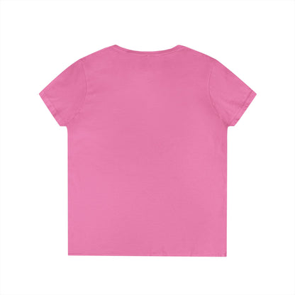 EDS Pledge Ladies' V-Neck T-Shirt (Baby Blue/White Logo)