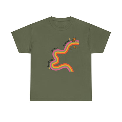 "Healing is not linear" Retro Rainbow Unisex T-Shirt