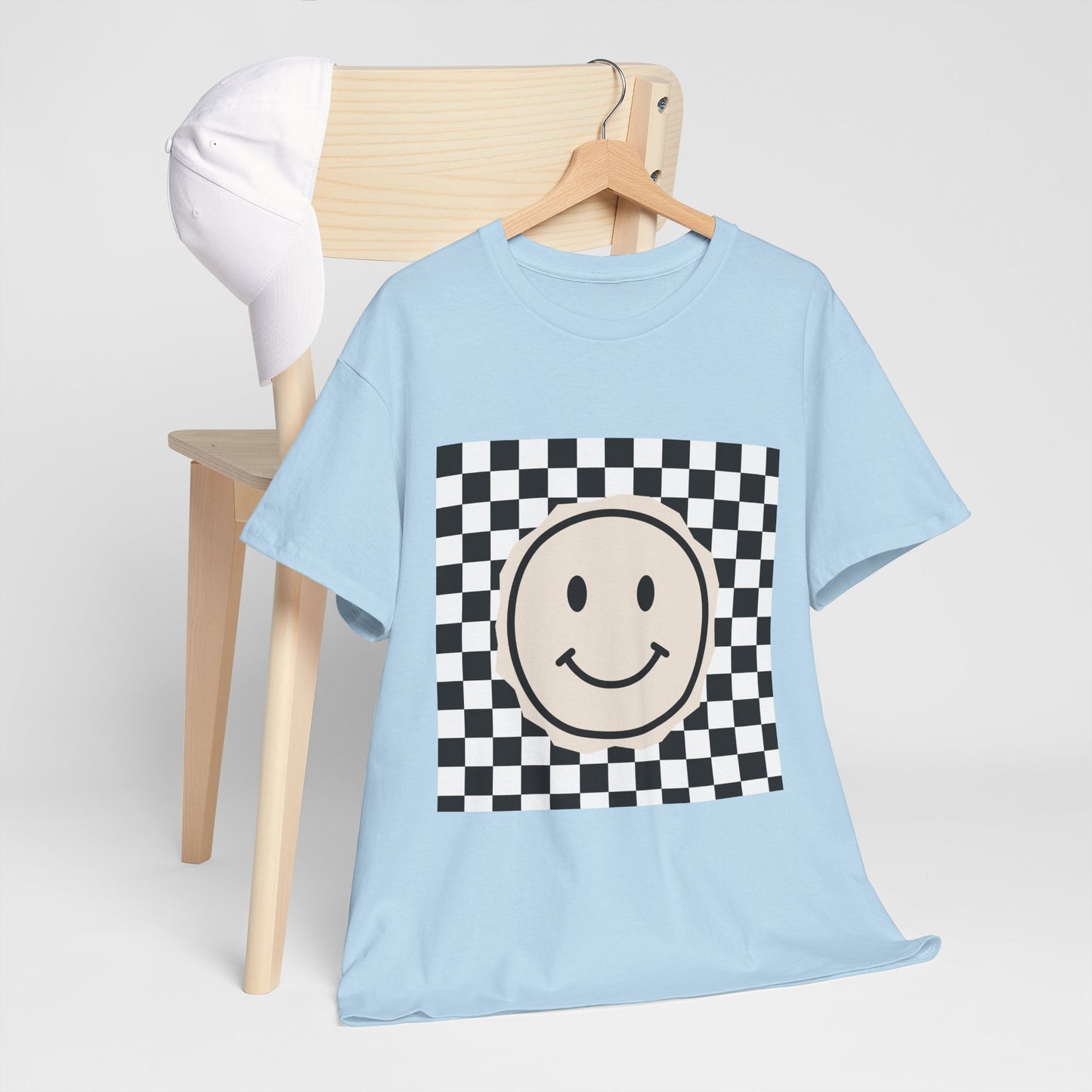 B&W Smiley Checkerboard Unisex T-Shirt