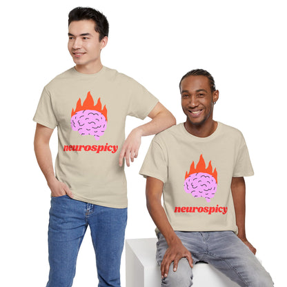 T-Shirt — 'neurospicy' Flaming Brain Graphic Tee