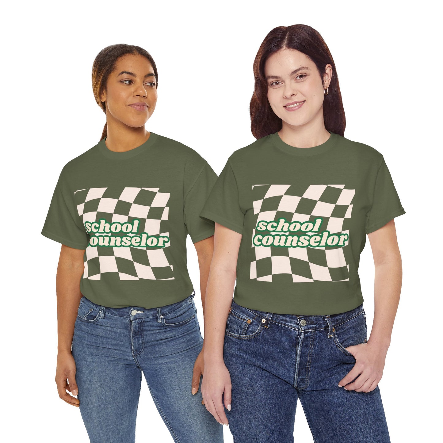 Retro Checkered School Counselor Unisex T‑Shirt