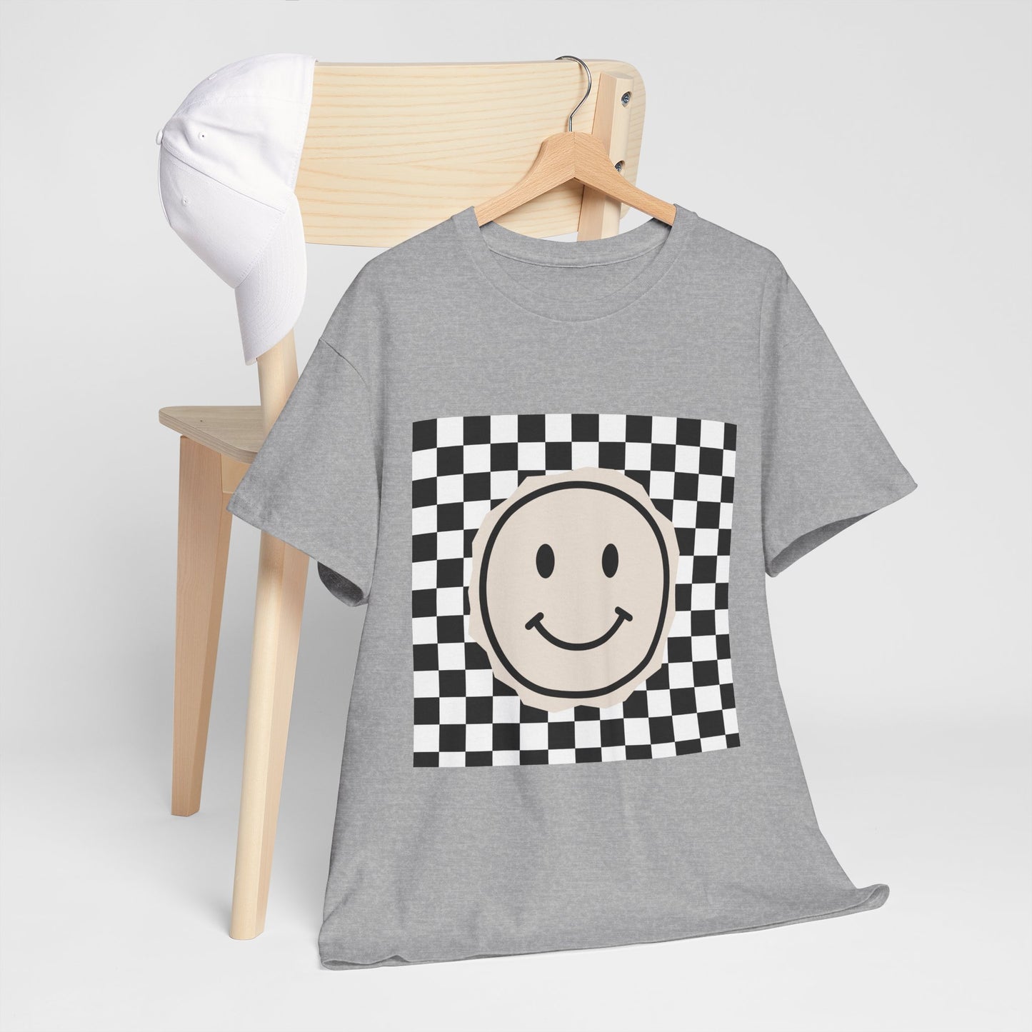 B&W Smiley Checkerboard Unisex T-Shirt