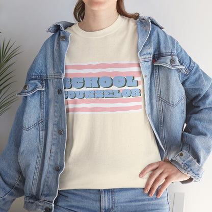 School Counselor Retro Stripe Unisex T-Shirt
