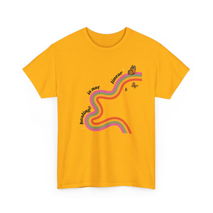 "Healing is not linear" Retro Rainbow Unisex T-Shirt