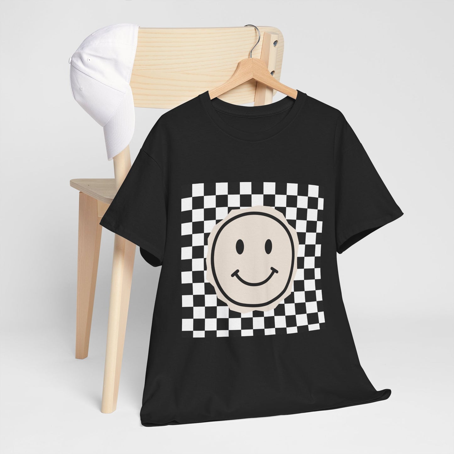 B&W Smiley Checkerboard Unisex T-Shirt
