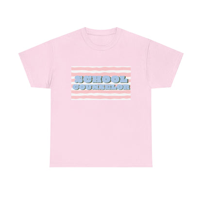 School Counselor Retro Stripe Unisex T-Shirt