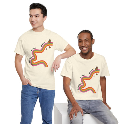 "Healing is not linear" Retro Rainbow Unisex T-Shirt