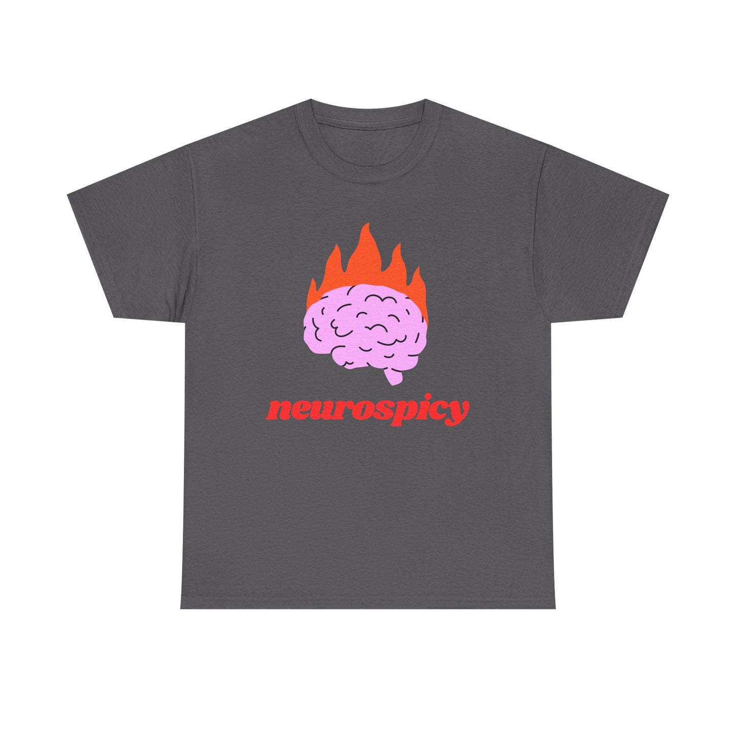 T-Shirt — 'neurospicy' Flaming Brain Graphic Tee