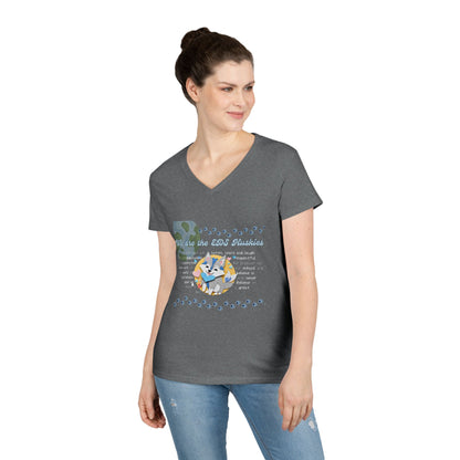 EDS Pledge Ladies' V-Neck T-Shirt (Baby Blue/White Logo)
