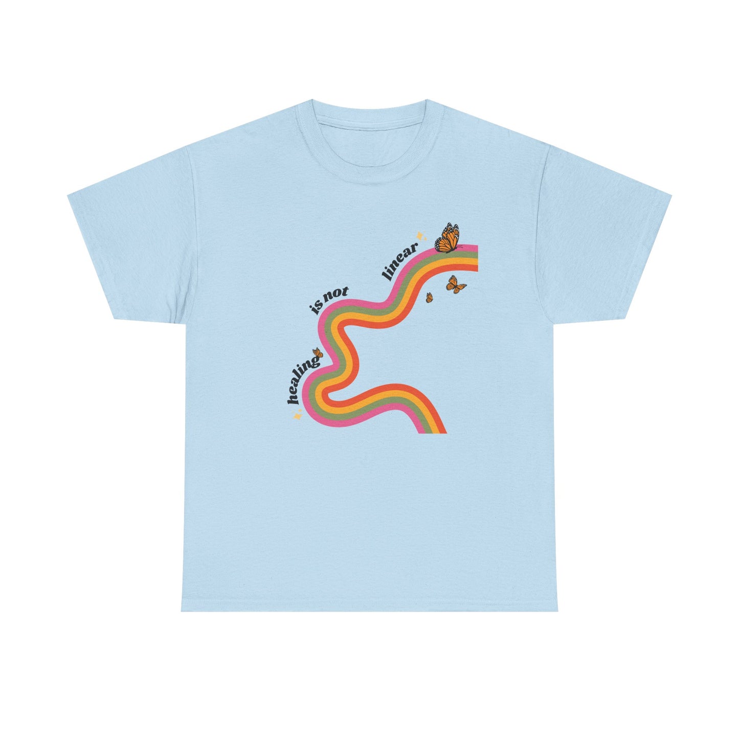 "Healing is not linear" Retro Rainbow Unisex T-Shirt