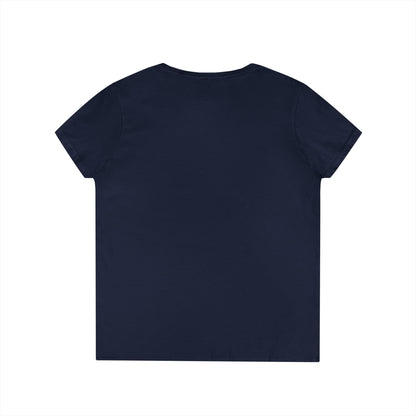 EDS Pledge Ladies' V-Neck T-Shirt (Baby Blue/White Logo)