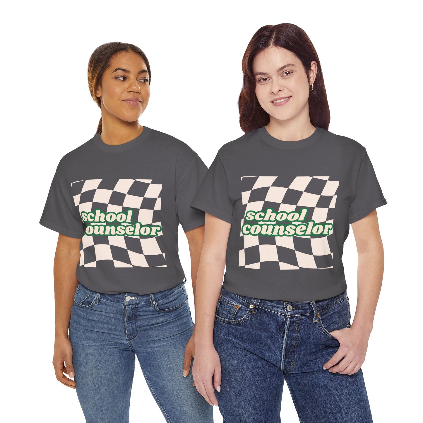 Retro Checkered School Counselor Unisex T‑Shirt