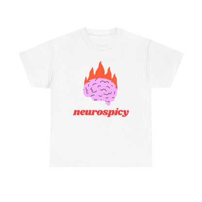 T-Shirt — 'neurospicy' Flaming Brain Graphic Tee