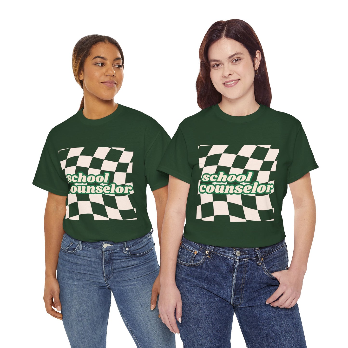 Retro Checkered School Counselor Unisex T‑Shirt