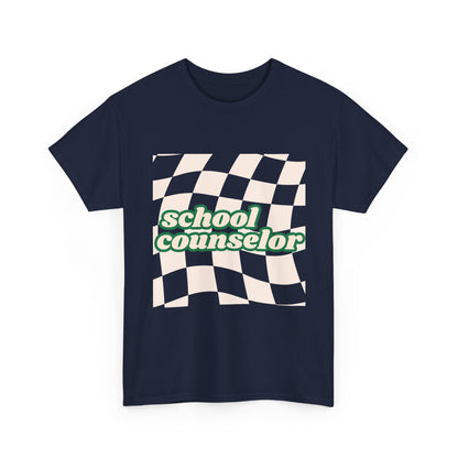 Retro Checkered School Counselor Unisex T‑Shirt