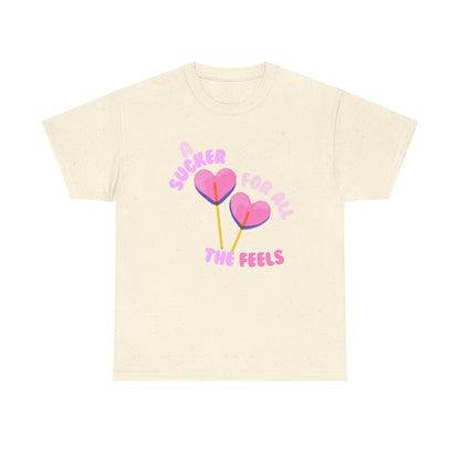 "A Sucker For All The Feels" Heart Lollipop Unisex T-Shirt