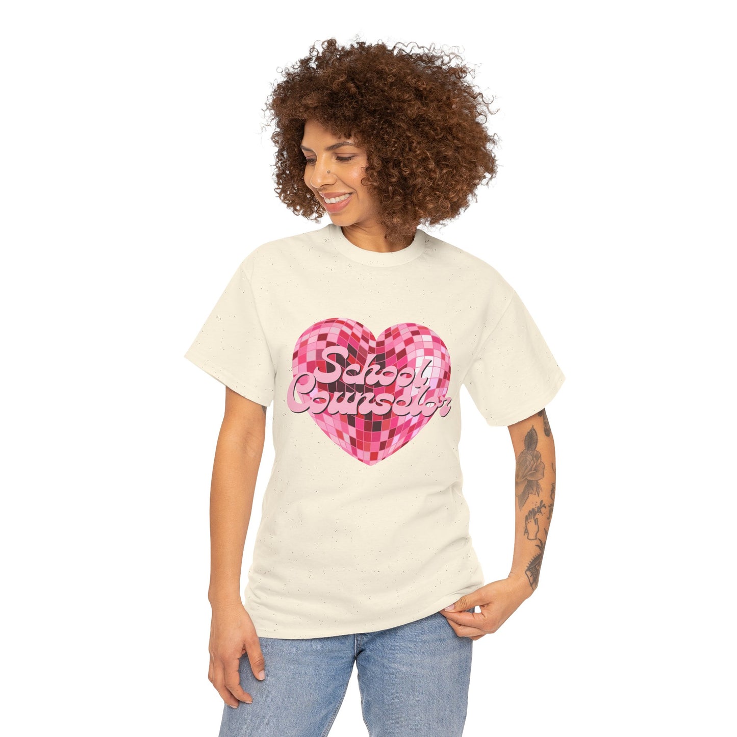 Pink Disco Heart School Counselor Unisex T-Shirt