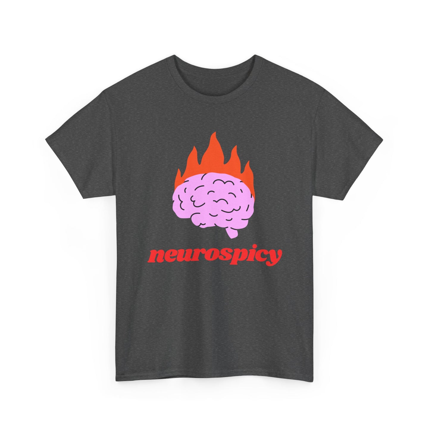 T-Shirt — 'neurospicy' Flaming Brain Graphic Tee
