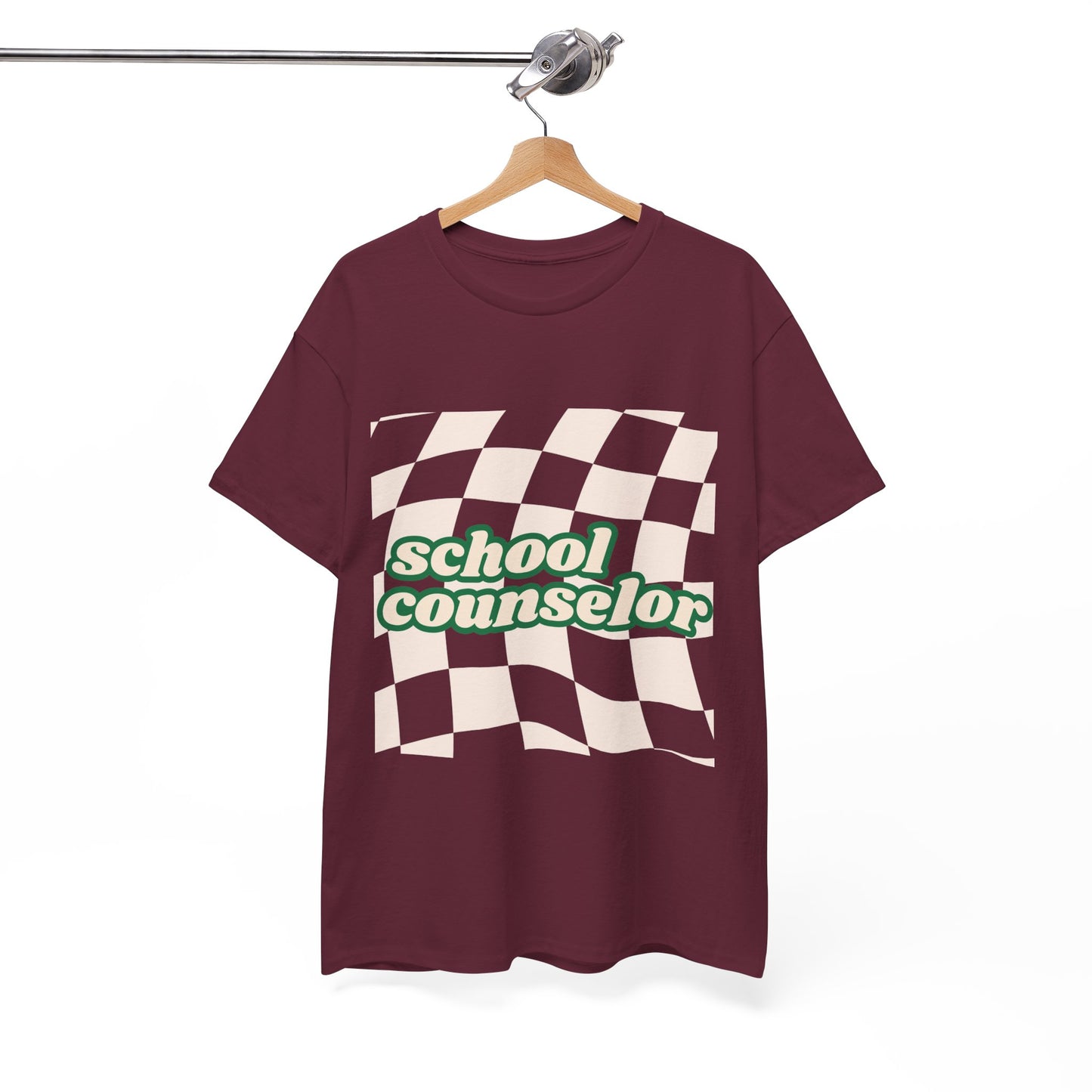 Retro Checkered School Counselor Unisex T‑Shirt