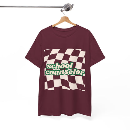 Retro Checkered School Counselor Unisex T‑Shirt